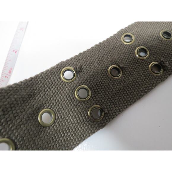 Plus Size 26 Womens Brown Canvas Utility Style Chunky Belt - Picture 8 of 8